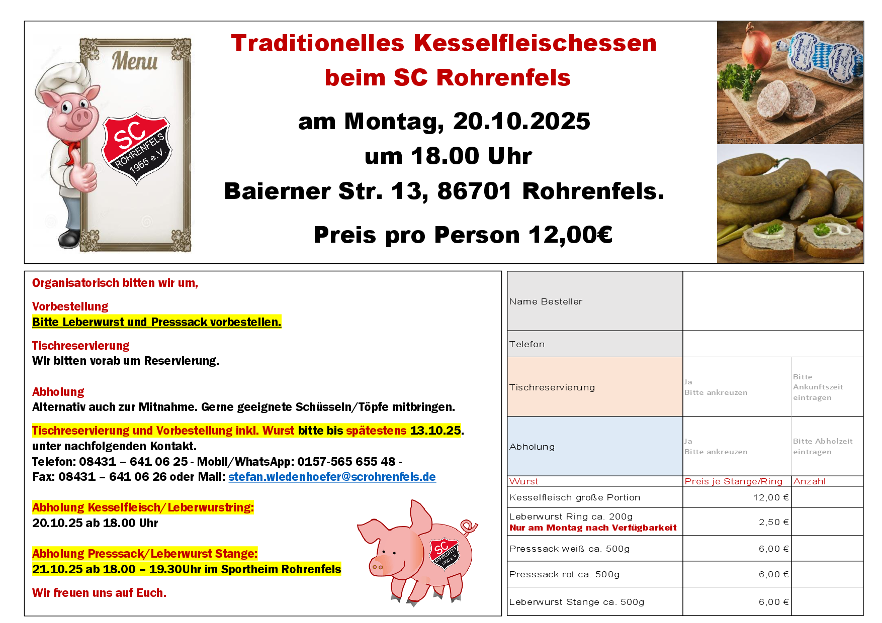 Kesselfleischessen SC Rohrenfels