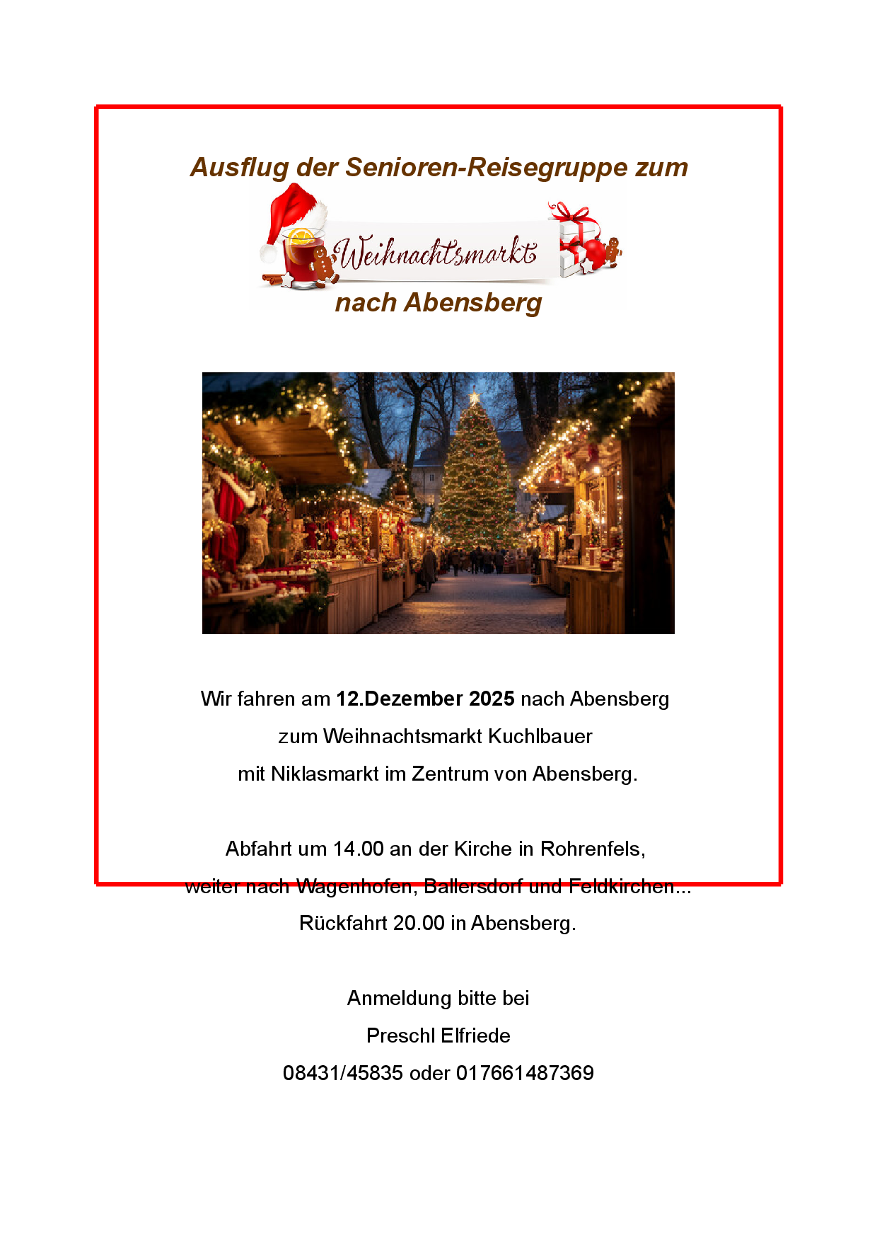 Seniorenbeirat - Ausflug nach Abensberg