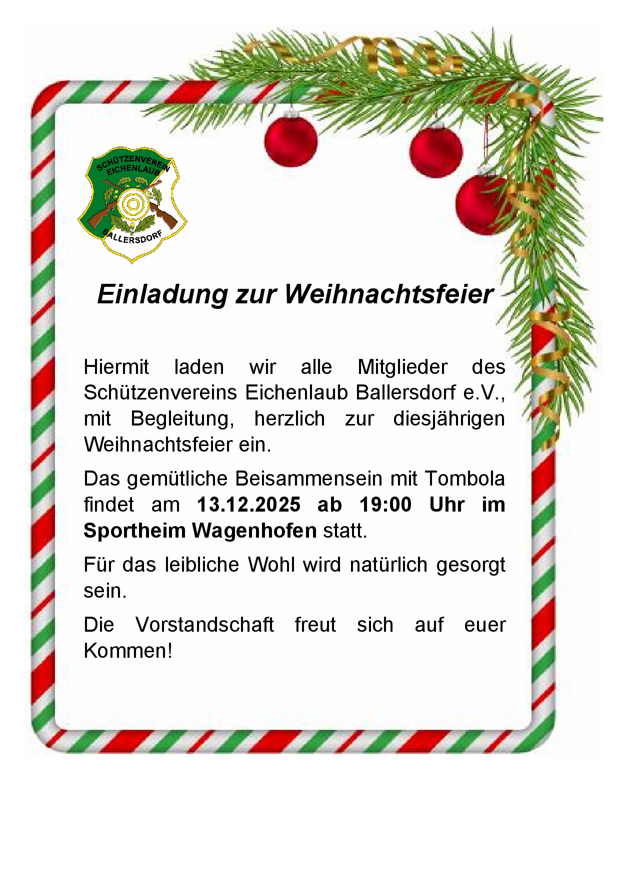 Schützen Ballersdorf - Weihnachtsfeier