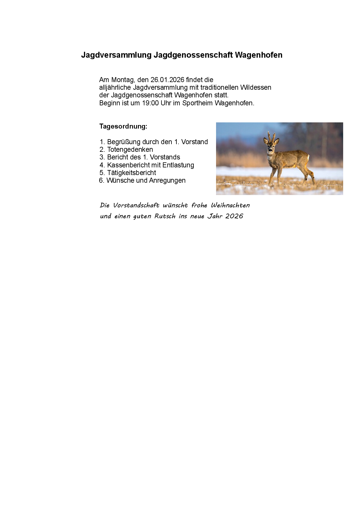 Jagdversammlung Wagenhofen