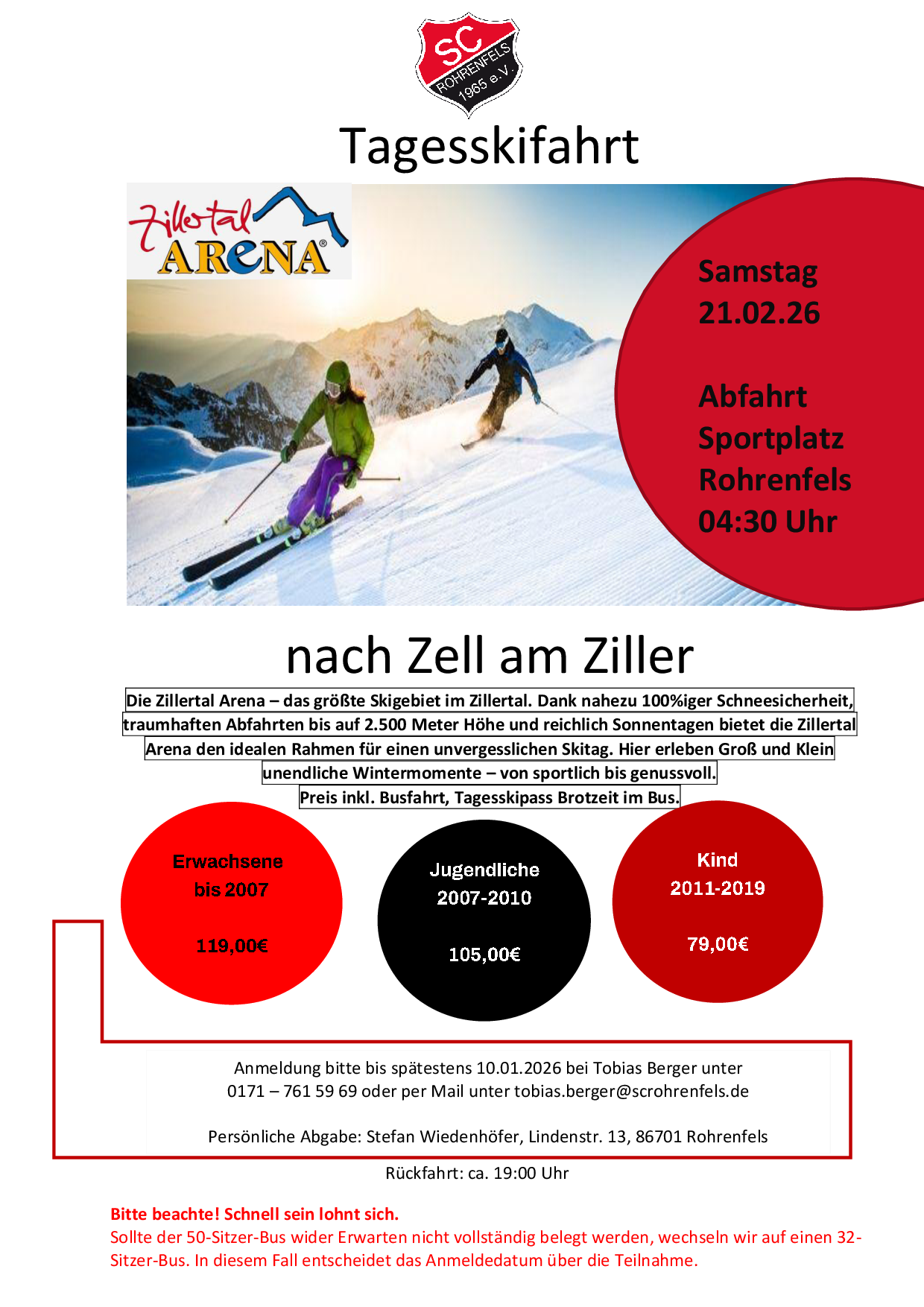 Skifahrt SC Rohrenfels